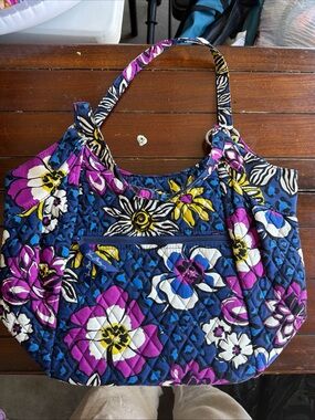 Vera Bradley Floral Quilted Shoulder Bag - Blue, Purple, Yellow, White